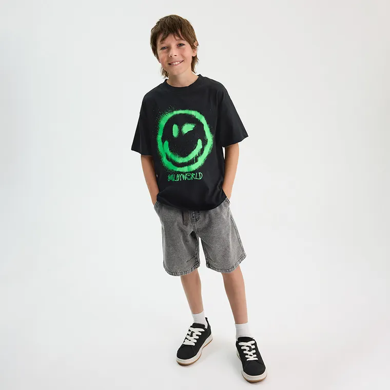 Cool Club, Pantaloni scurti de blugi pentru baieti, relaxed, gri