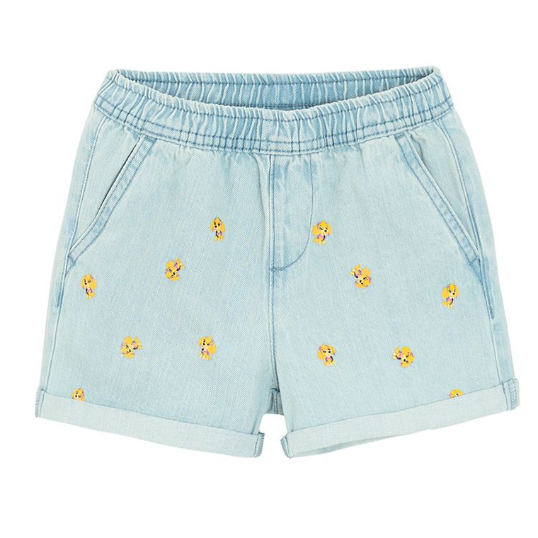 Cool Club, Pantaloni scurti de blugi pentru fete, albastru, imprimeu Paw Patrol