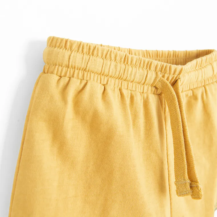Cool Club, Pantaloni scurti pentru baieti, galben, imprimeu Mickey Mouse