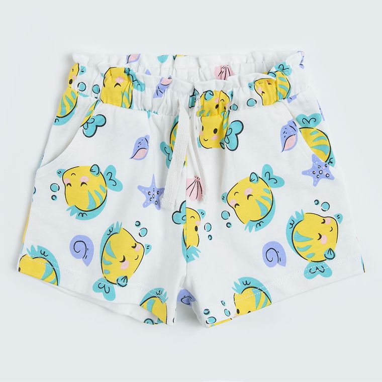 Cool Club, Pantaloni scurti pentru fete, alb, roz, imprimeu Disney Princess, set, 2 buc.