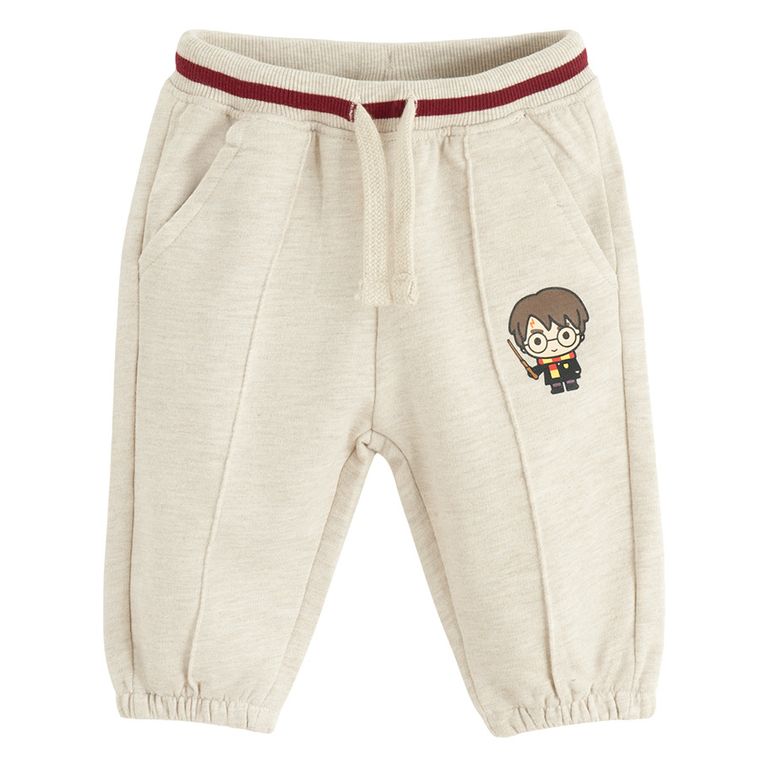 Cool Club, Pantaloni trening pentru baieti, bej, imprimeu Harry Potter