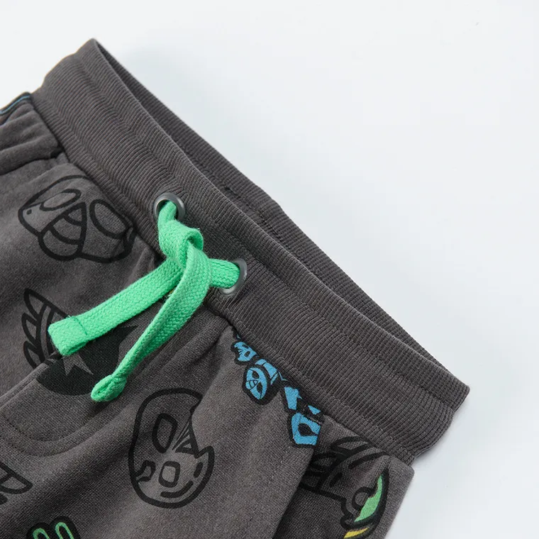 Cool Club, Pantaloni trening pentru baieti, negru-grafit, imprimeu PJ Masks