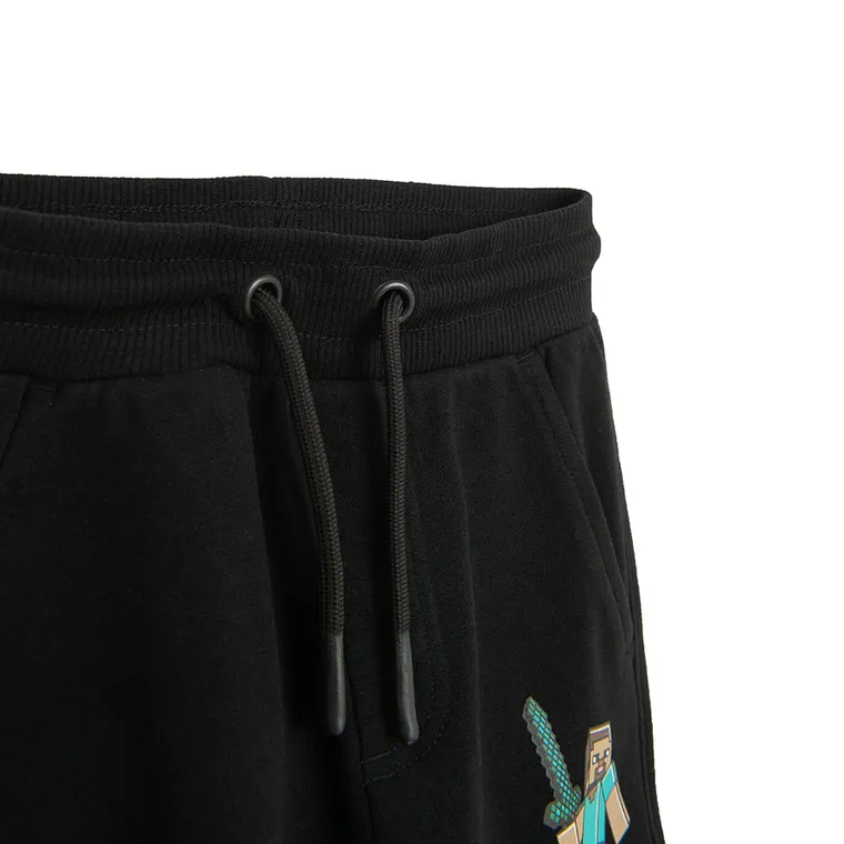 Cool Club, Pantaloni trening pentru baieti, negru, imprimeu Minecraft