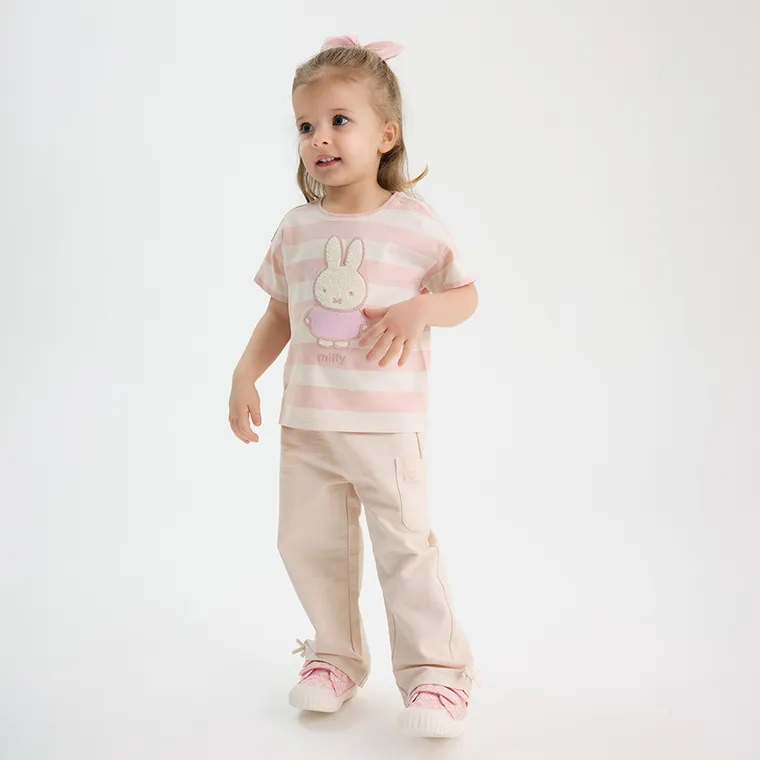 Cool Club, Pantaloni trening pentru fete, bej, imprimeu Miffy