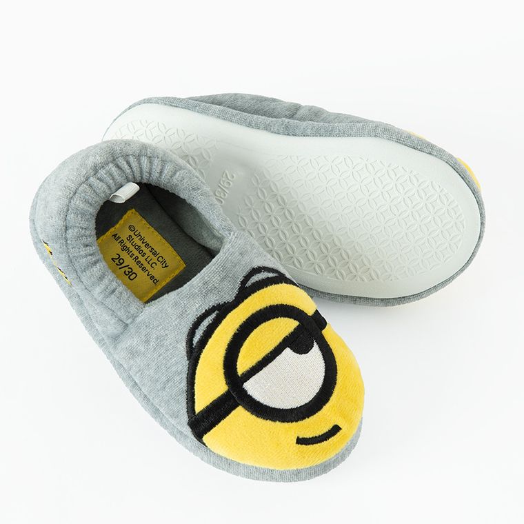 Cool Club, Papuci de casa pentru baieti, gri, imprimeu Minions