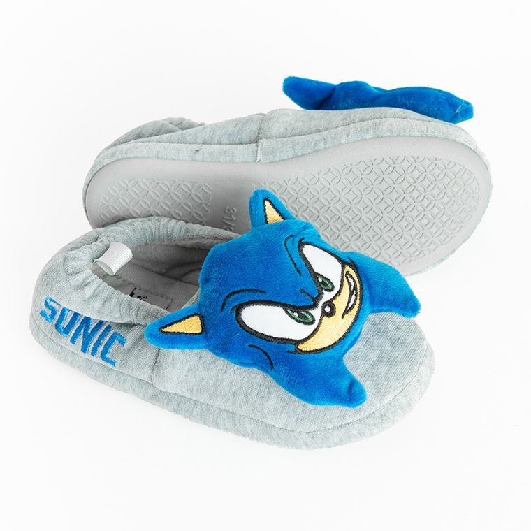 Cool Club, Papuci de casa pentru baieti, gri, imprimeu Sonic the Hedgehog
