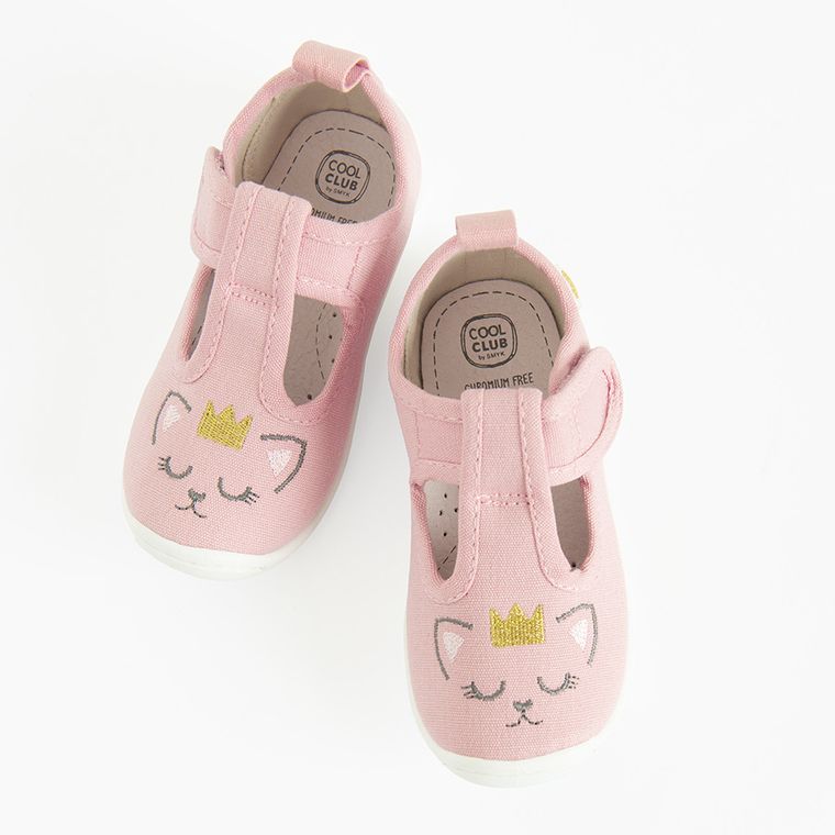 Cool Club, Papuci de casa pentru fete, roz, brant din piele