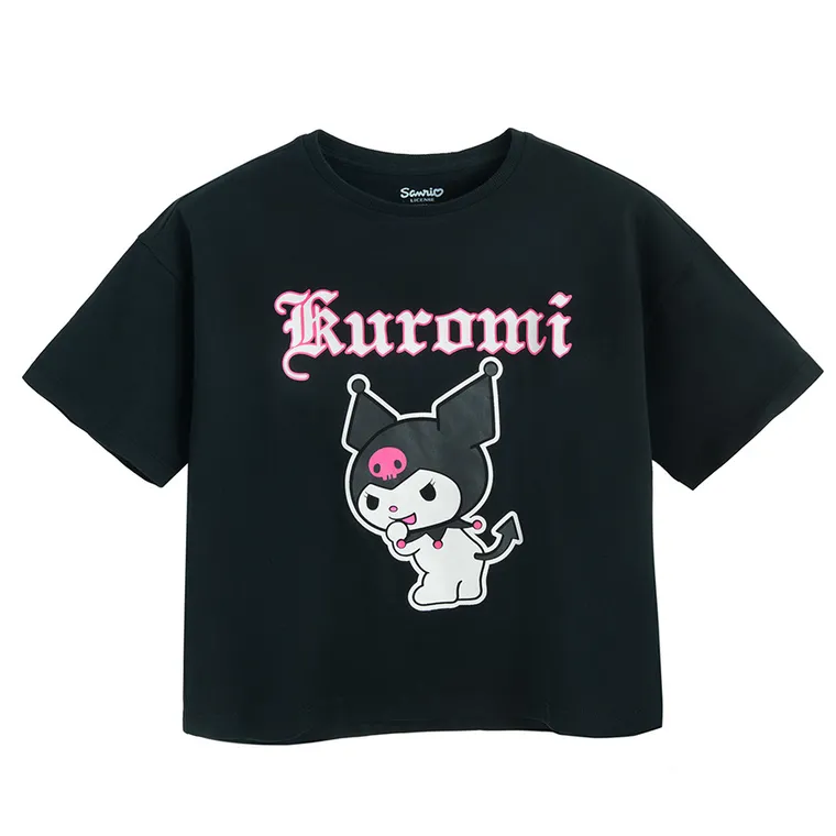 Cool Club, Pijama pentru fete, negru, imprimeu Kuromi