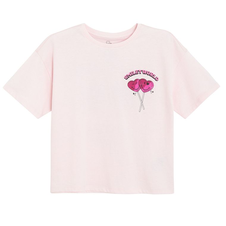 Cool Club, Pijama pentru fete, roz, imprimeu SmileyWorld