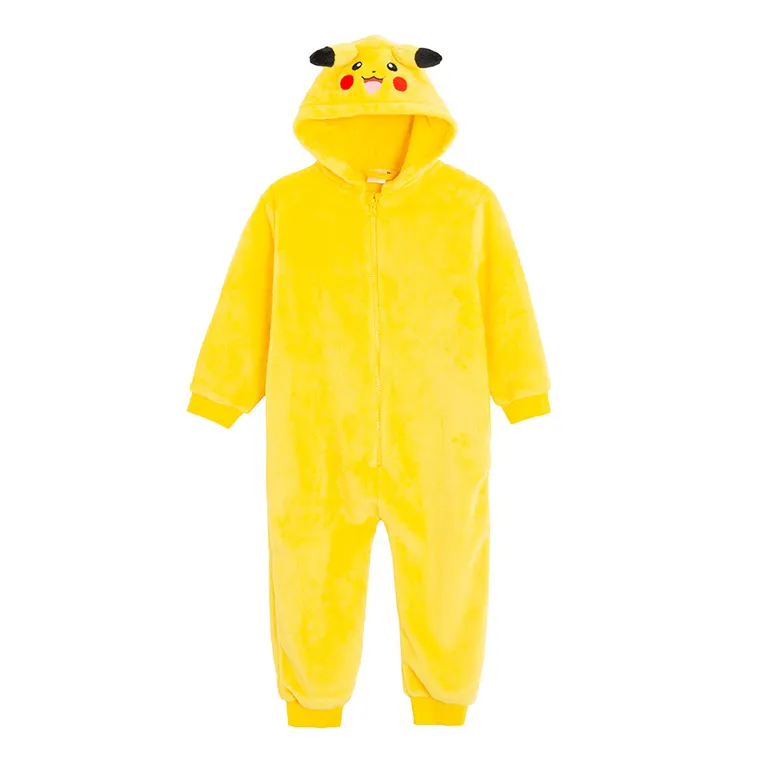 Cool Club, Pijama-salopeta cu gluga pentru baieti, galben, imprimeu Pokemon
