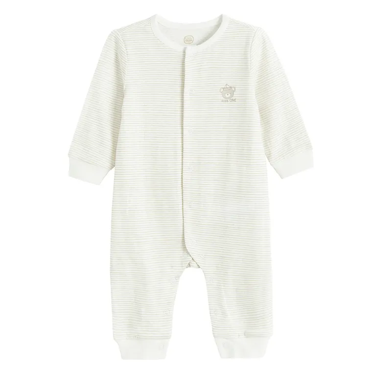 Cool Club, Pijama tip salopeta pentru baieti, alb, set, 2 buc.