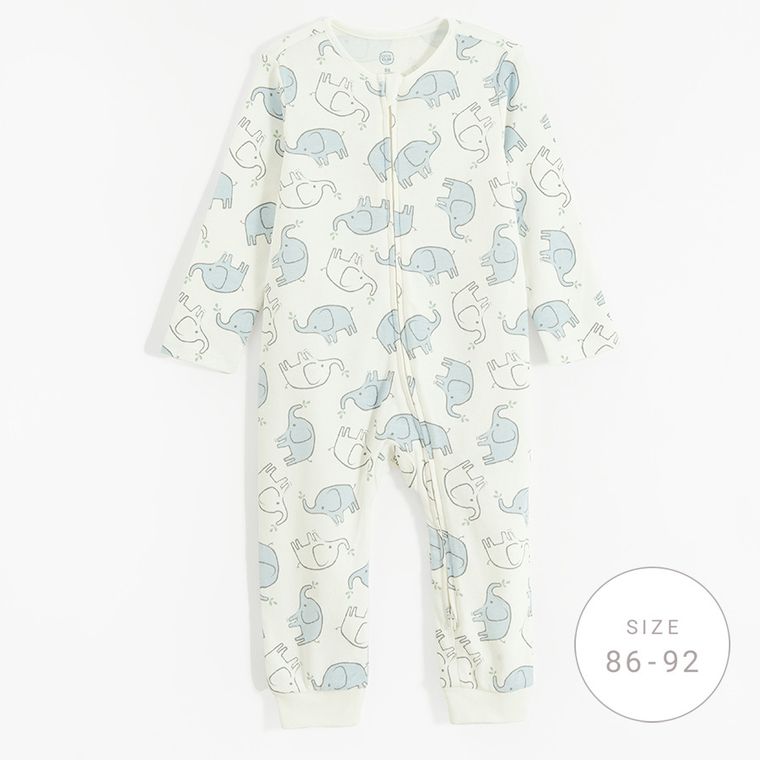 Cool Club, Pijama tip salopeta pentru bebelusi, ecru