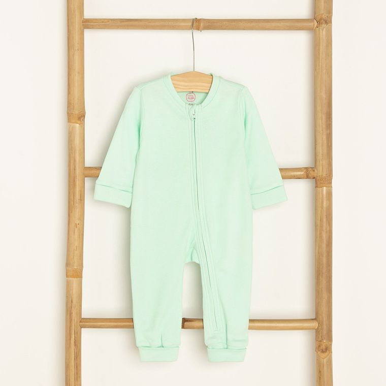 Cool Club, Pijama tip salopeta pentru fete, menta verde, ecru, set, 2 buc.