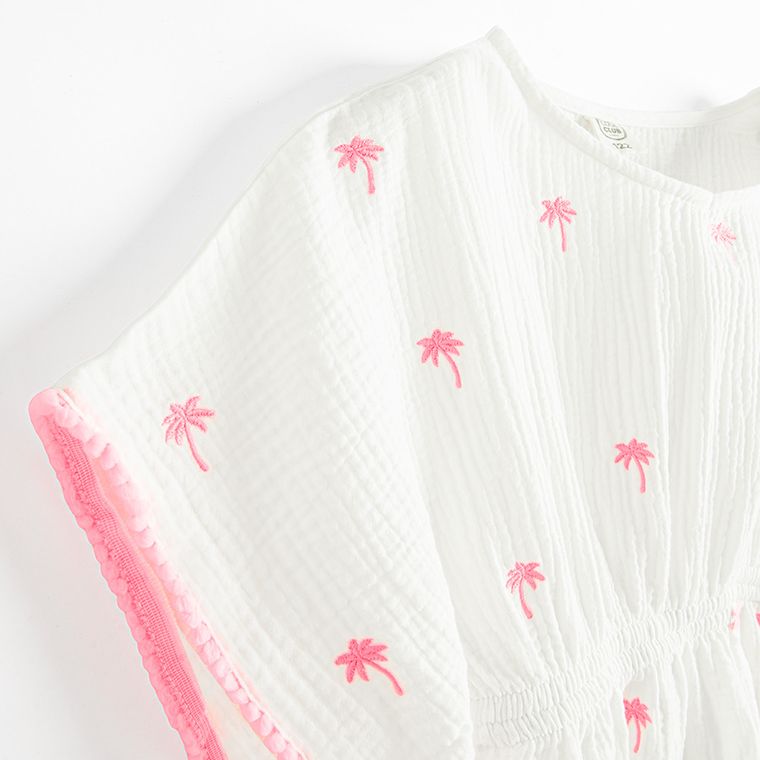 Cool Club, Poncho pentru fete, muselina, alb