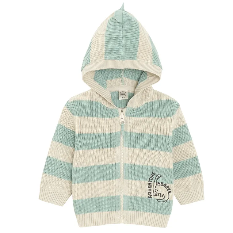 Cool Club, Pulover cu gluga pentru baieti, cu fermoar, verde-gri