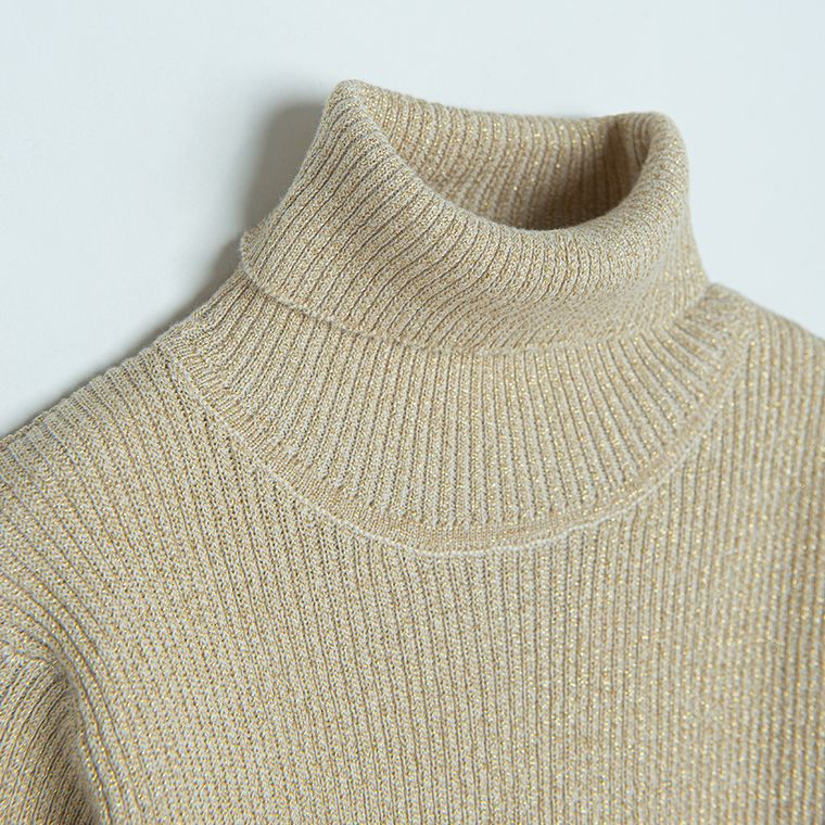 Cool Club, Pulover cu guler inalt pentru fete, auriu