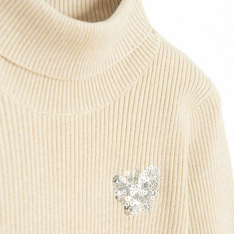 Cool Club, Pulover cu guler inalt pentru fete, bej