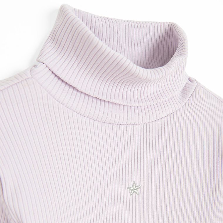 Cool Club, Pulover cu guler inalt pentru fete, din tricot striat, violet