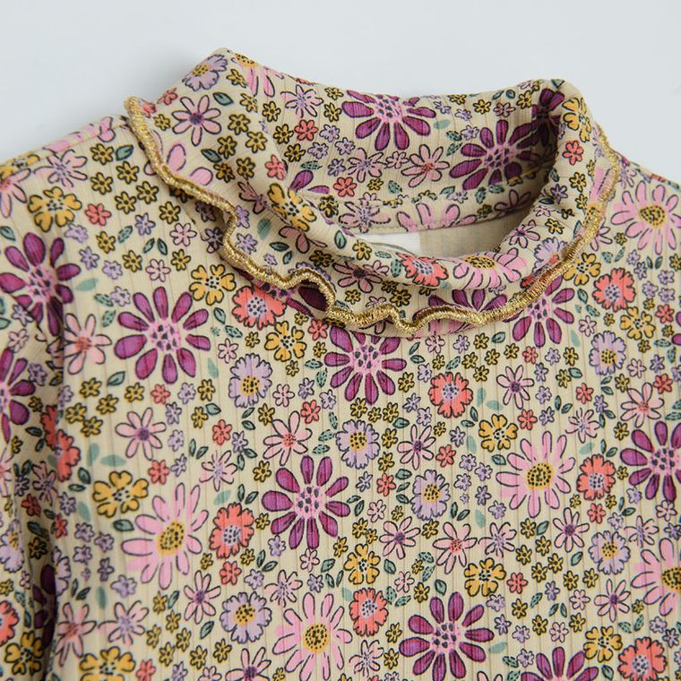 Cool Club, Pulover cu guler inalt pentru fete, ecru