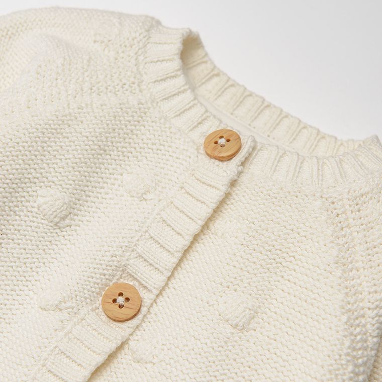 Cool Club, Pulover cu nasturi pentru fete, culoare ecru