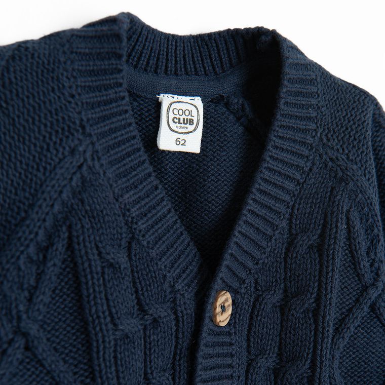 Cool Club, Pulover pentru baieti, cu nasturi, bleumarin