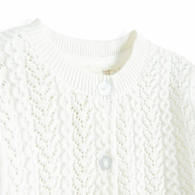 Cool Club, Pulover pentru fete, cu nasturi, alb