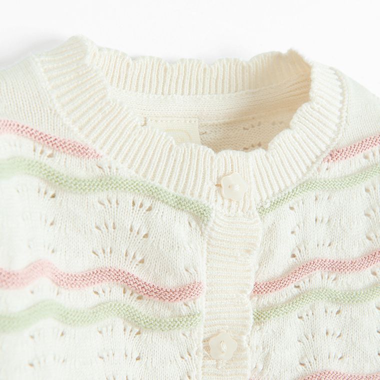Cool Club, Pulover pentru fete, cu nasturi, ecru