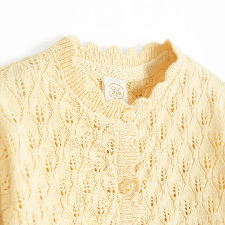 Cool Club, Pulover pentru fete, cu nasturi, galben