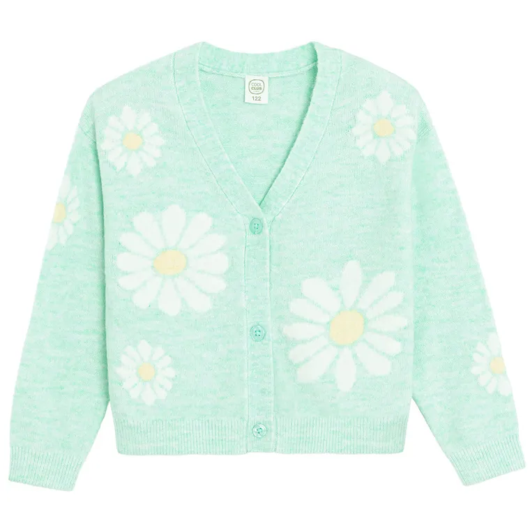 Cool Club, Pulover pentru fete, cu nasturi, menta verde