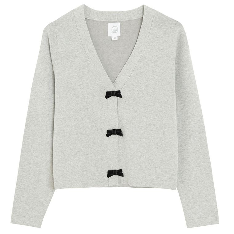 Cool Club, Pulover pentru fete, cu nasturi, oversize, gri