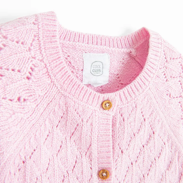 Cool Club, Pulover pentru fete, cu nasturi, roz