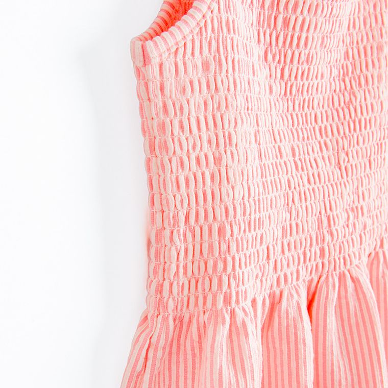 Cool Club, Rochie cu bretele pentru fete, din tricot striat, roz