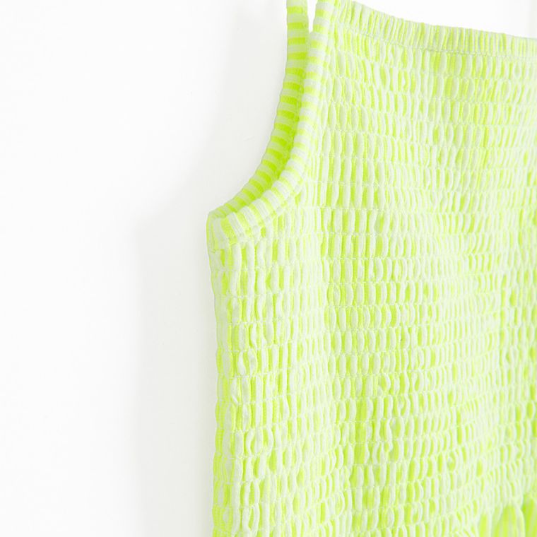 Cool Club, Rochie cu bretele pentru fete, din tricot striat, verde