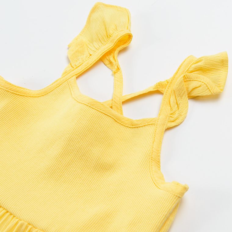 Cool Club, Rochie cu bretele pentru fete, galben, cu volanase