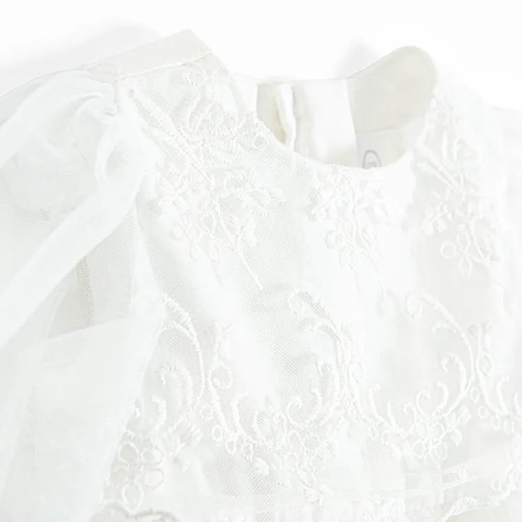 Cool Club, Rochie cu maneca lunga pentru fete, alb