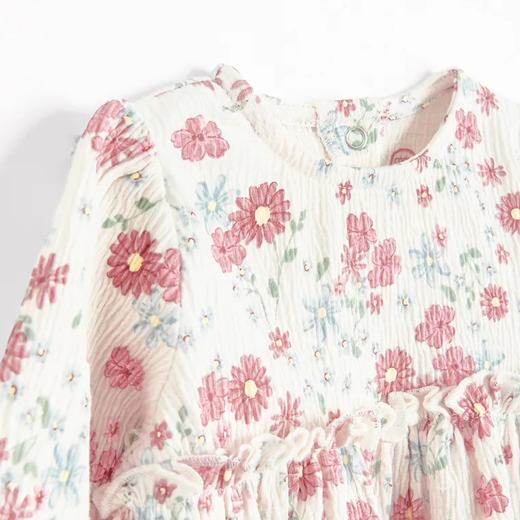 Cool Club, Rochie cu maneca lunga pentru fete, bej