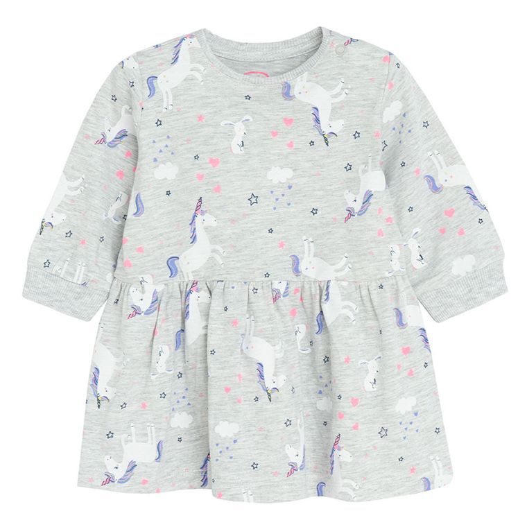 Cool Club, Rochie cu maneca lunga pentru fete, gri