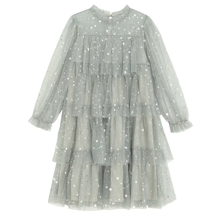 Cool Club, Rochie cu maneca lunga pentru fete, gri