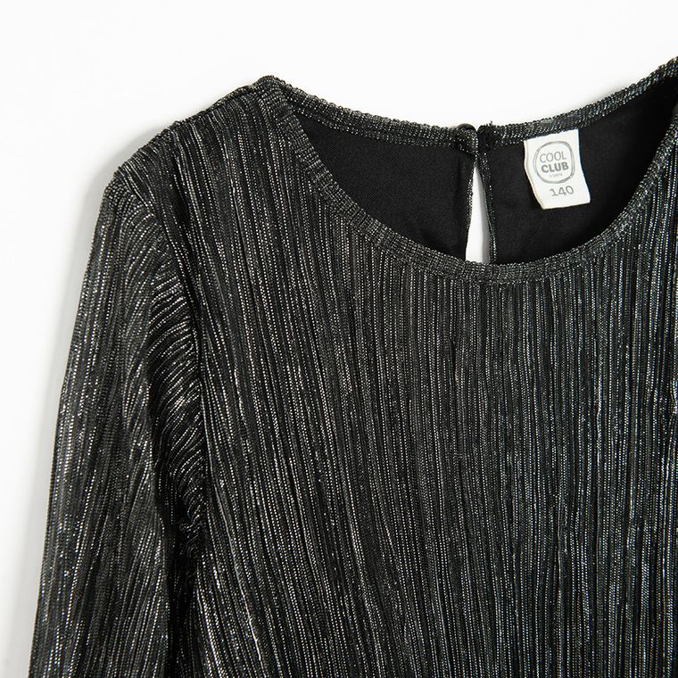 Cool Club, Rochie cu maneca lunga pentru fete, negru