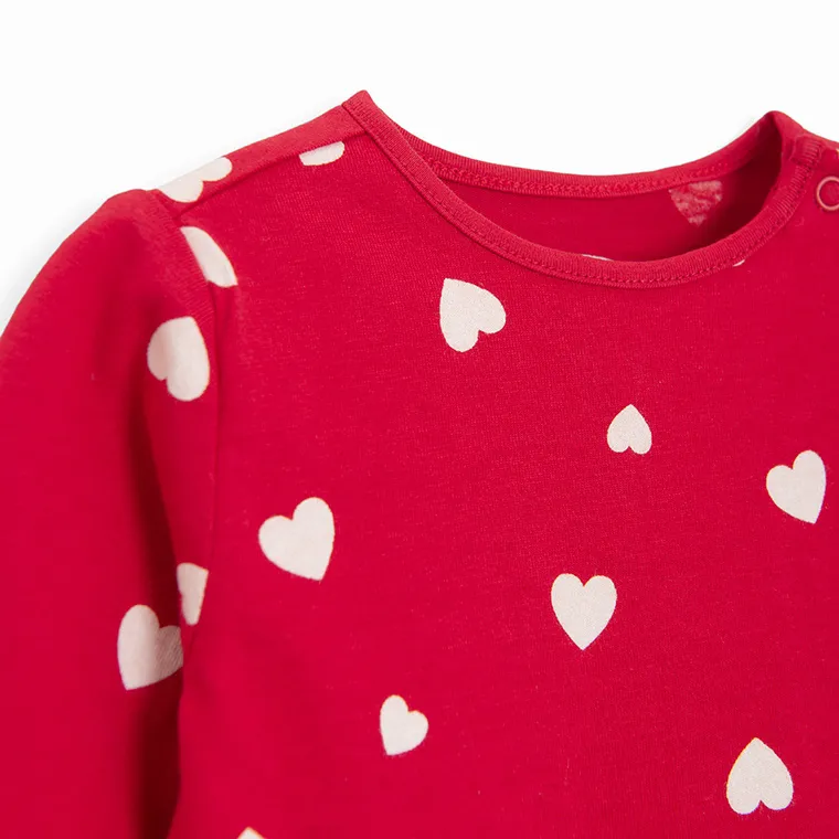 Cool Club, Rochie cu maneca lunga pentru fete, rosu