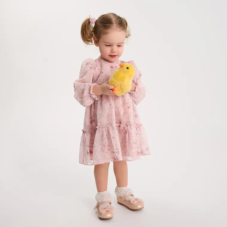 Cool Club, Rochie cu maneca lunga pentru fete, roz