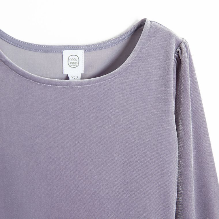 Cool Club, Rochie cu maneca lunga pentru fete, velur, violet