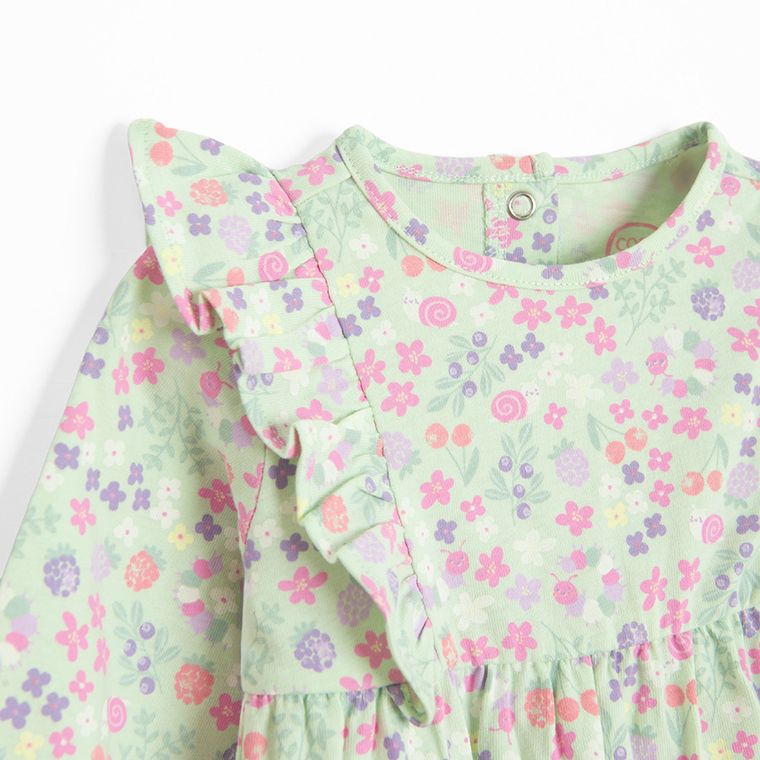 Cool Club, Rochie cu maneca lunga pentru fete, verde