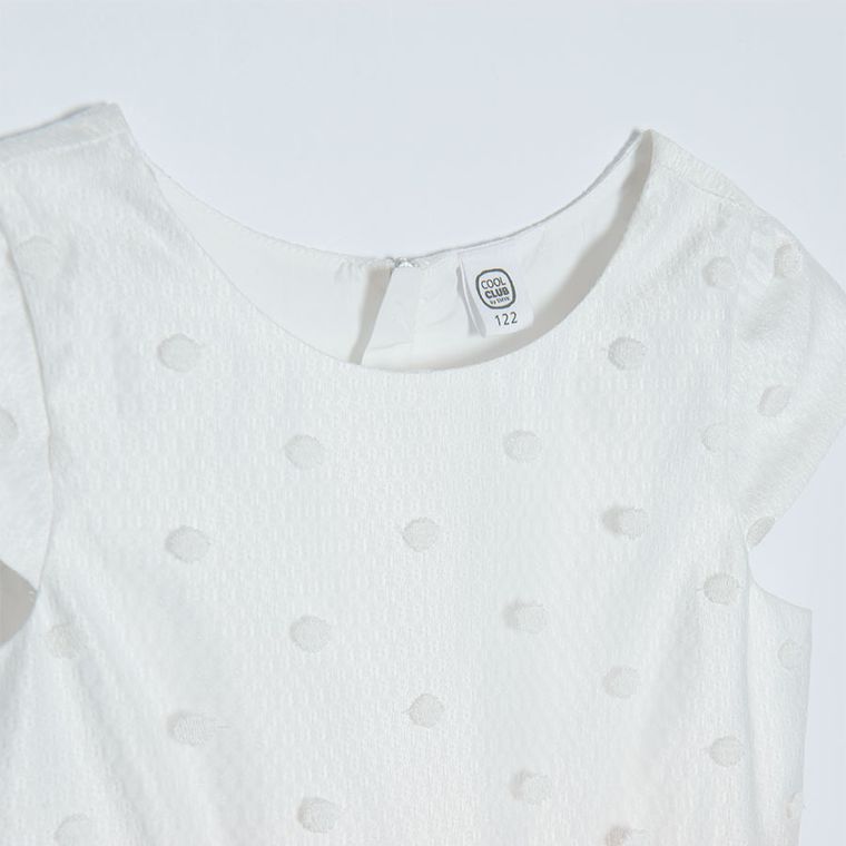 Cool Club, Rochie cu maneca scurta pentru fete, alb