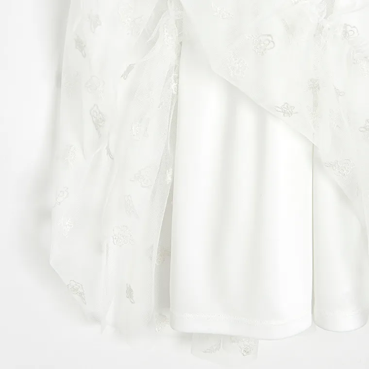 Cool Club, Rochie cu maneca scurta pentru fete, alb