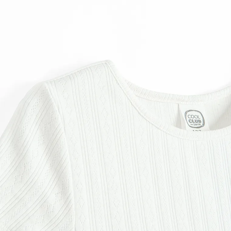 Cool Club, Rochie cu maneca scurta pentru fete, alb