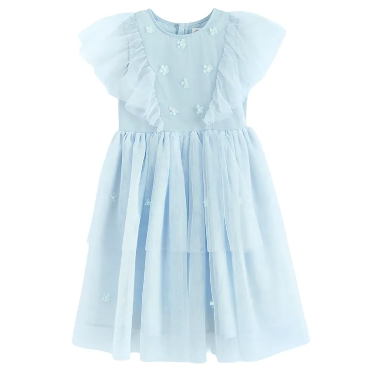 Cool Club, Rochie cu maneca scurta pentru fete, albastru