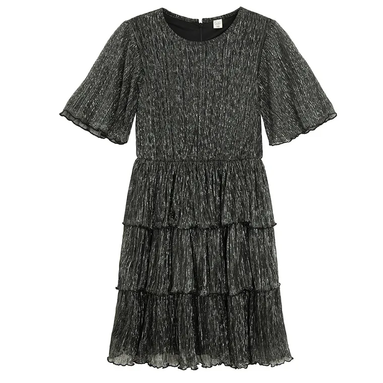Cool Club, Rochie cu maneca scurta pentru fete, negru