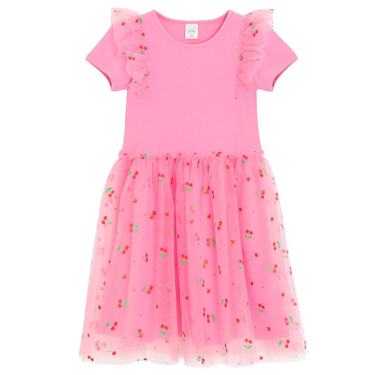 Cool Club, Rochie cu maneca scurta pentru fete, roz