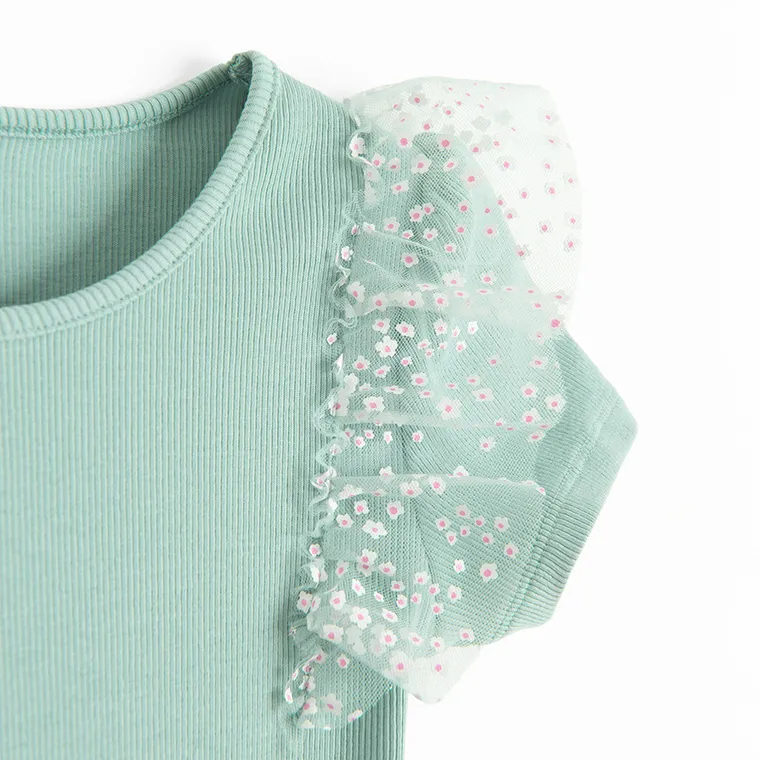 Cool Club, Rochie cu maneca scurta pentru fete, verde